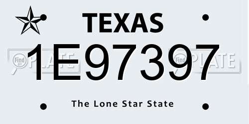 1E97397 Texas License Plate
