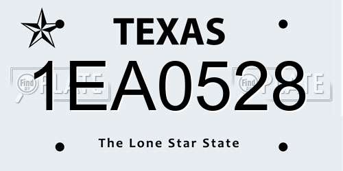 1EA0528 Texas License Plate