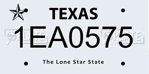 1EA0575 Texas License Plate