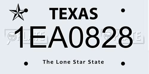 1EA0828 Texas License Plate