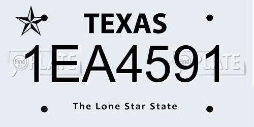 1EA4591 Texas License Plate