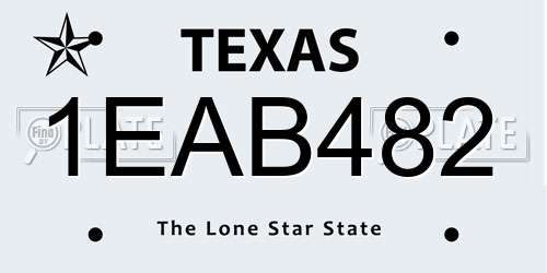 1EAB482 Texas License Plate