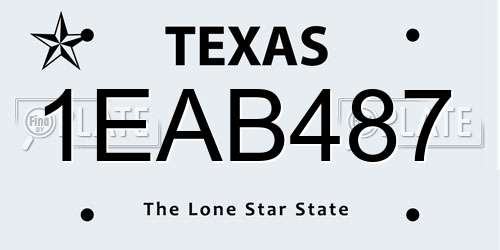 1EAB487 Texas License Plate