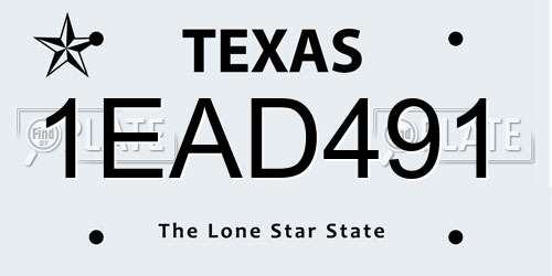 1EAD491 Texas License Plate