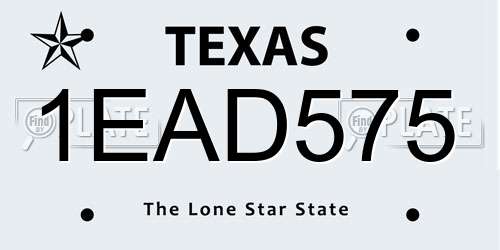 1EAD575 Texas License Plate