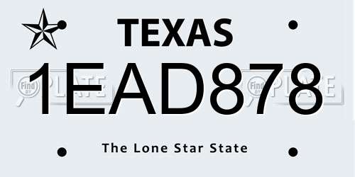 1EAD878 Texas License Plate