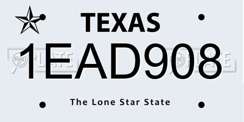 1EAD908 Texas License Plate