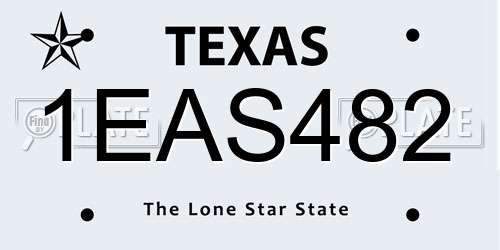 1EAS482 Texas License Plate