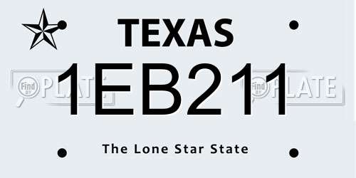 1EB211 Texas License Plate