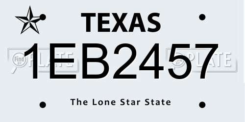 1EB2457 Texas License Plate