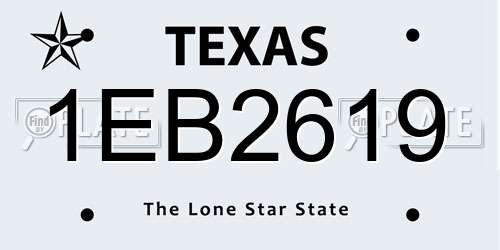 1EB2619 Texas License Plate