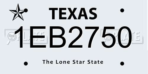 1EB2750 Texas License Plate