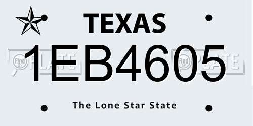 1EB4605 Texas License Plate