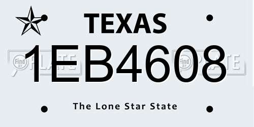 1EB4608 Texas License Plate