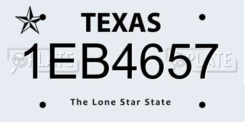 1EB4657 Texas License Plate