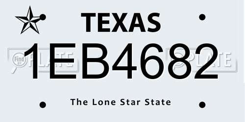 1EB4682 Texas License Plate