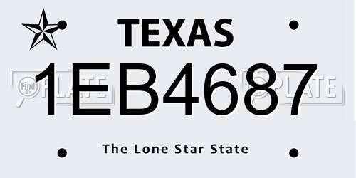 1EB4687 Texas License Plate