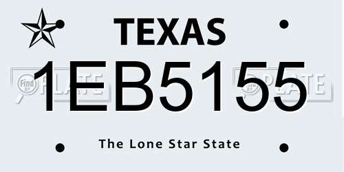 1EB5155 Texas License Plate