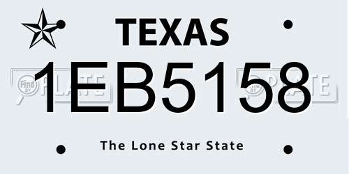 1EB5158 Texas License Plate