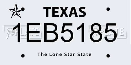1EB5185 Texas License Plate