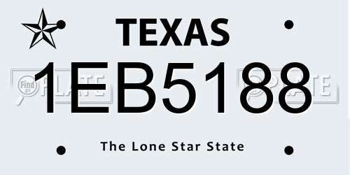 1EB5188 Texas License Plate