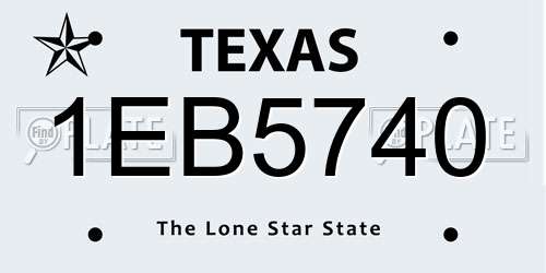 1EB5740 Texas License Plate