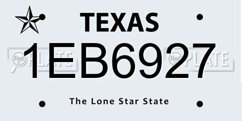 1EB6927 Texas License Plate