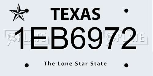 1EB6972 Texas License Plate