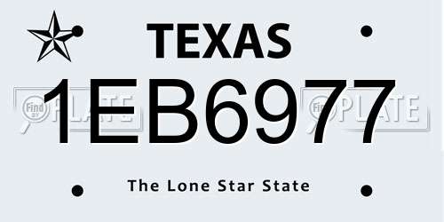 1EB6977 Texas License Plate