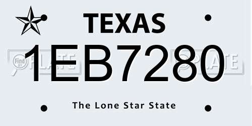 1EB7280 Texas License Plate