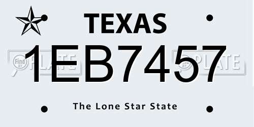 1EB7457 Texas License Plate