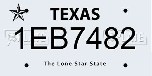 1EB7482 Texas License Plate