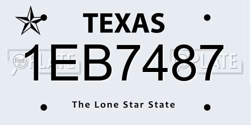 1EB7487 Texas License Plate