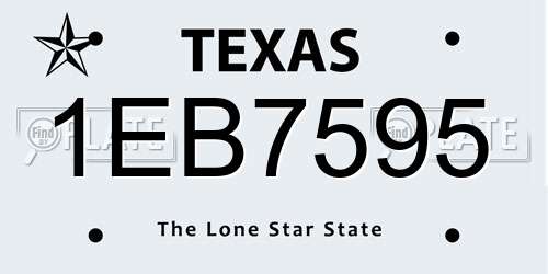 1EB7595 Texas License Plate