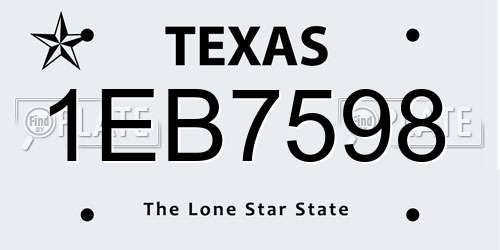 1EB7598 Texas License Plate
