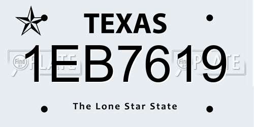 1EB7619 Texas License Plate