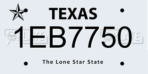 1EB7750 Texas License Plate