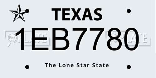 1EB7780 Texas License Plate