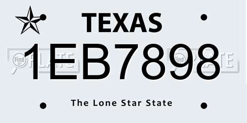 1EB7898 Texas License Plate