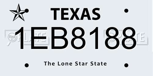 1EB8188 Texas License Plate