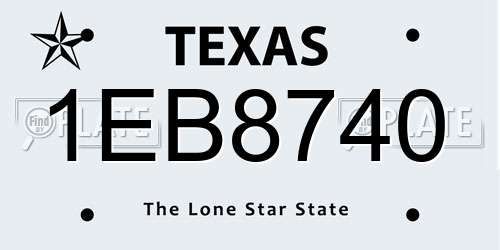 1EB8740 Texas License Plate