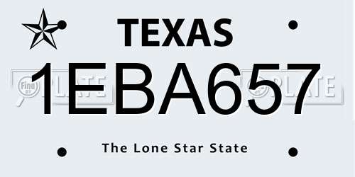 1EBA657 Texas License Plate