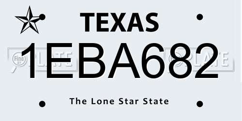 1EBA682 Texas License Plate