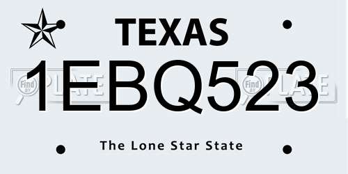 1EBQ523 Texas License Plate