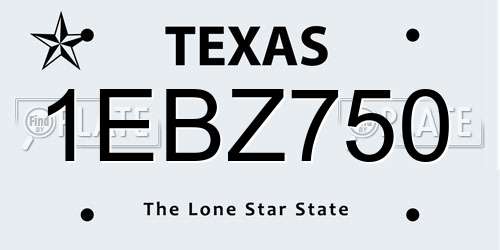 1EBZ750 Texas License Plate