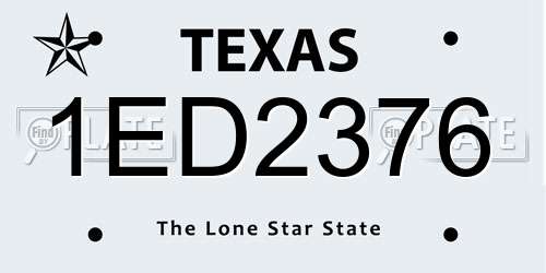1ED2376 Texas License Plate