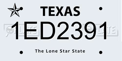 1ED2391 Texas License Plate