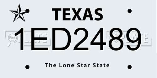1ED2489 Texas License Plate