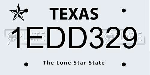 1EDD329 Texas License Plate