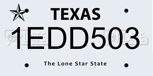 1EDD503 Texas License Plate